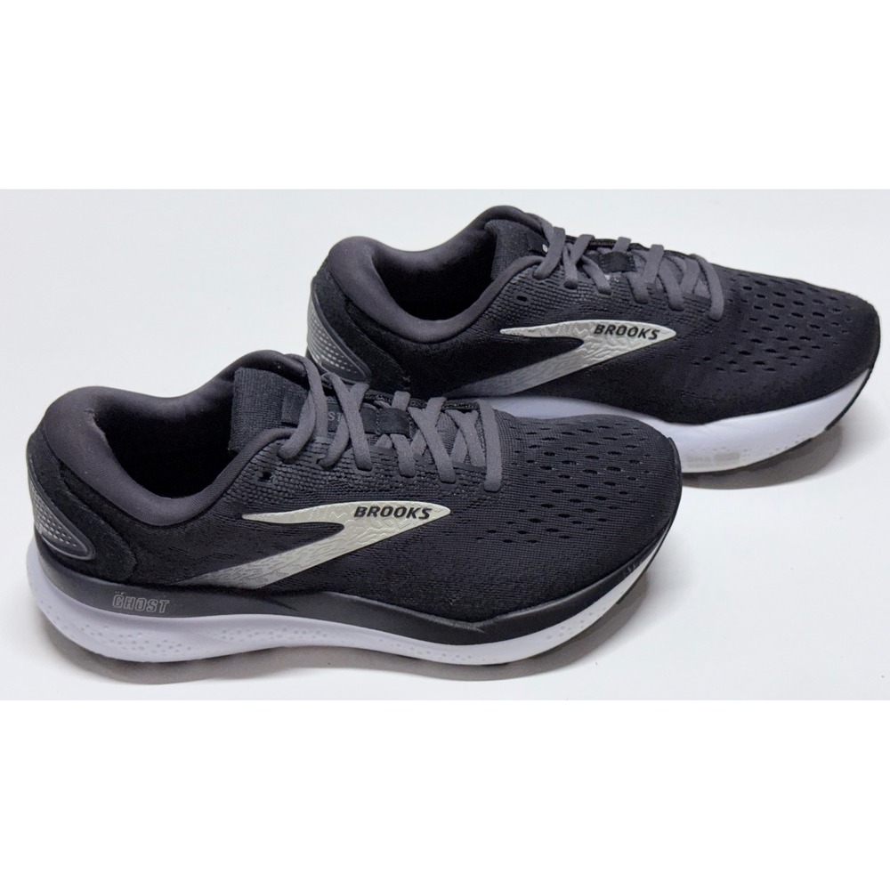 Brooks Ghost 16 Black Grey Running Shoes Womens 8 Wide D 1204071D090